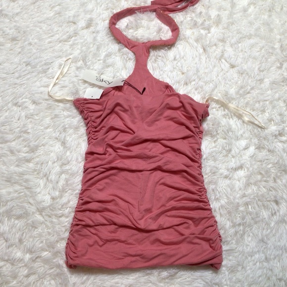 NWT SKY Halter Y2K Stones Ruched Embellished Sequins Girly Sexy Date Romantic M - Picture 8 of 9